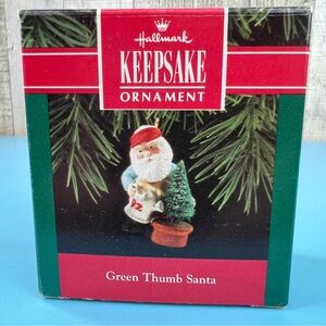 Hallmark Keepsake Ornament Green Thumb Santa Handcrafted & Dated 1992